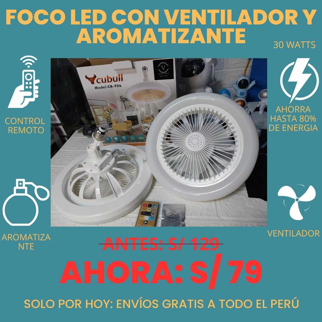 FOCO LED 3 EN 1 ( foco, ventilador, aromatizador) 💡❄️🌸