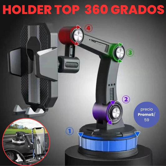 HOLDER 360 GRADOS TOP PARA VEHICULOS
