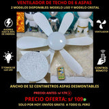 Ventilador de 6 Aspas con Foco Led + Control Remoto