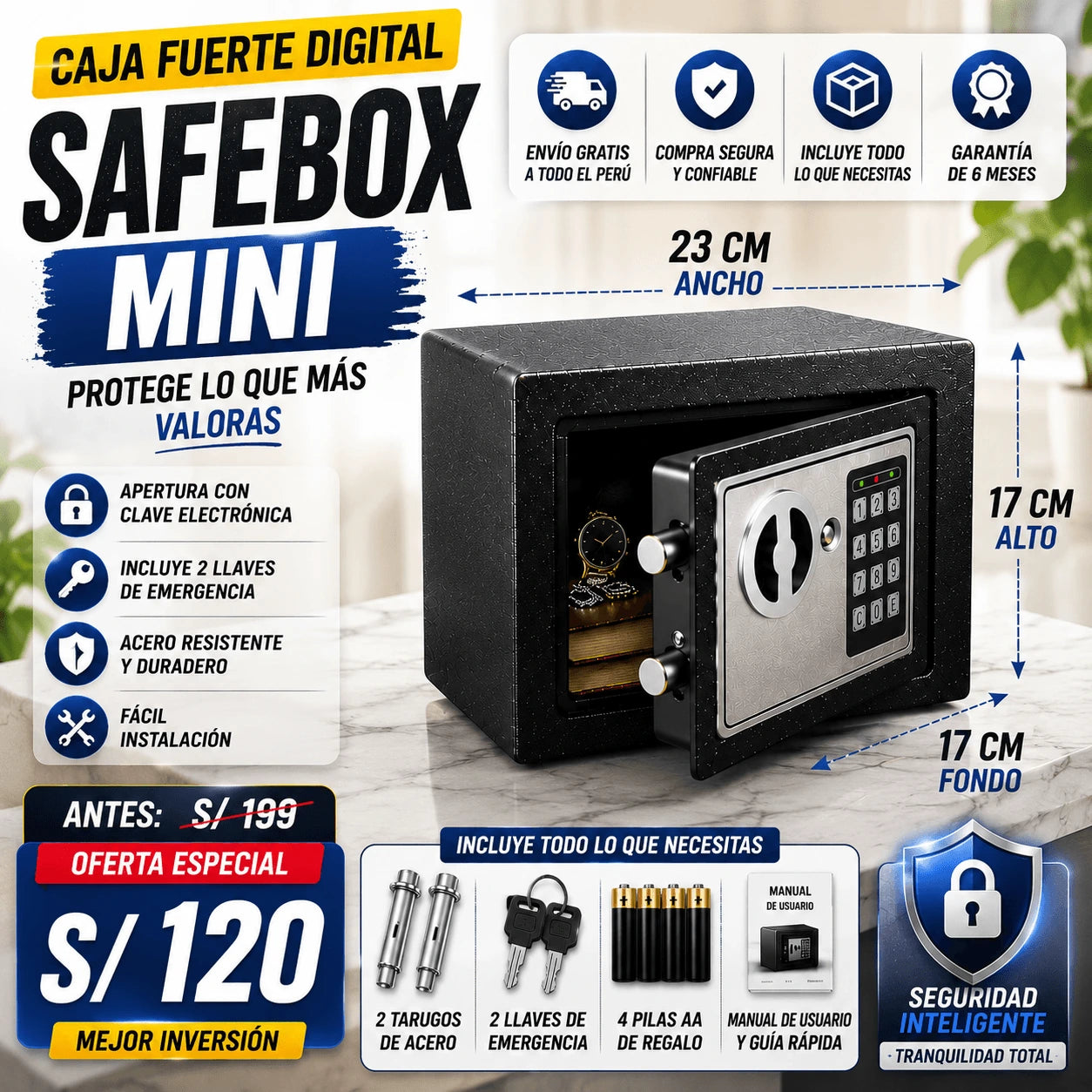 CAJA FUERTE DIGITAL SAFEBOX MINI