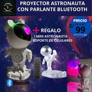 Astronauta Proyector con parlante Bluetooth + mini lámpara de regalo
