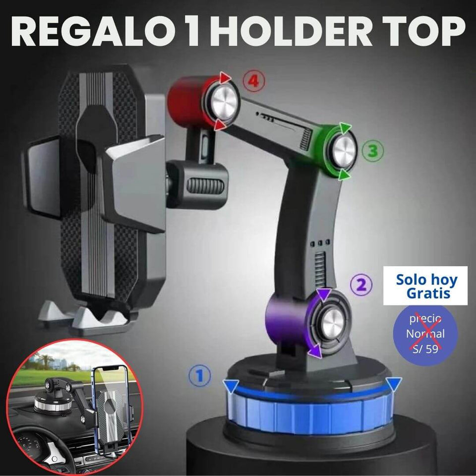 Inflador De LLantas PreMium Recargable + Regalo Holder Top Para celulares