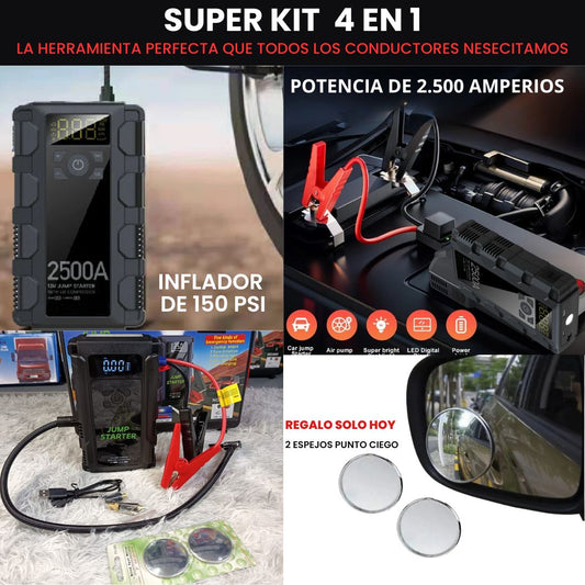 KIT ARRANCADOR SUPER 4 EN 1 PARA AUTOS Y CAMIONES
