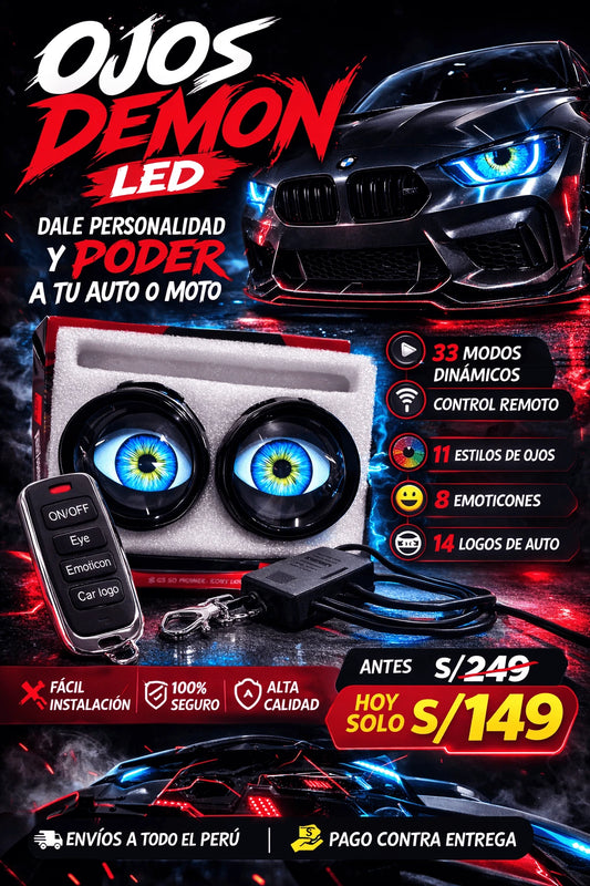 Ojos Demond Tunnig Para Vehiculos o motos Modelo 2026 con 33 Aspectos distintos