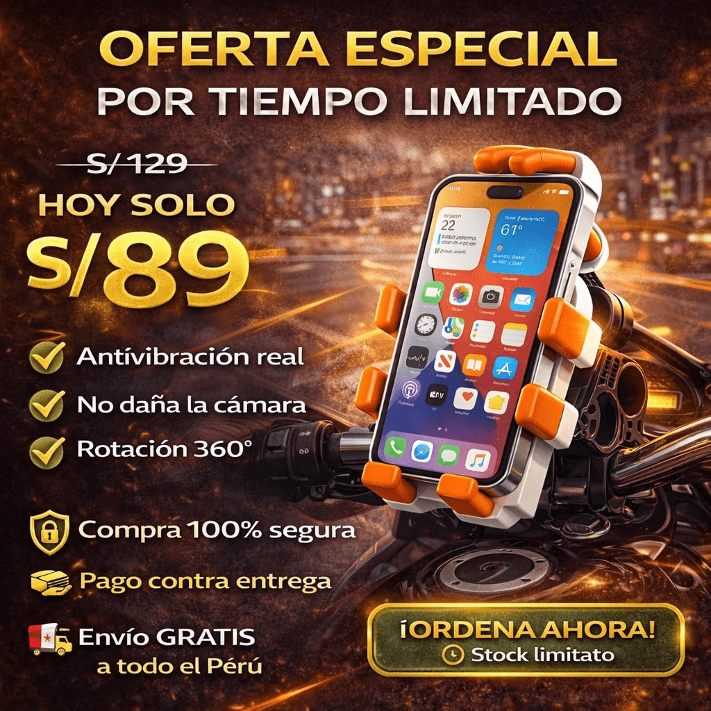 Soporte Antivibración Tipo Pulpo para Moto 360° TOP