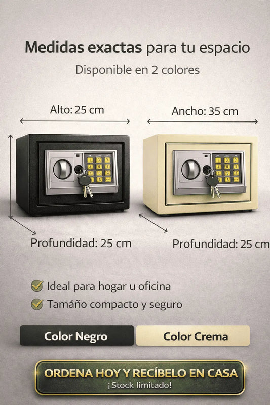 CAJA FUERTE DE SEGURIDAD CON LLAVE Y CLAVE DIGITAL