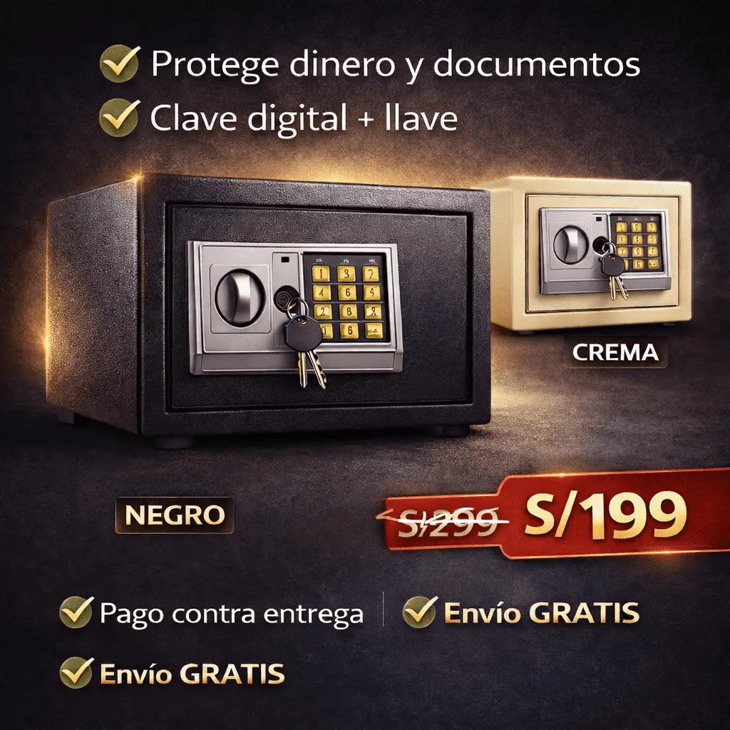 CAJA FUERTE DE SEGURIDAD CON LLAVE Y CLAVE DIGITAL