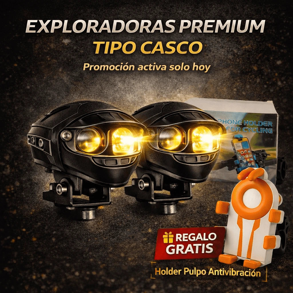🔥 EXPLORADORAS PREMIUM TIPO CASCO + REGALO HOLDER PULPO