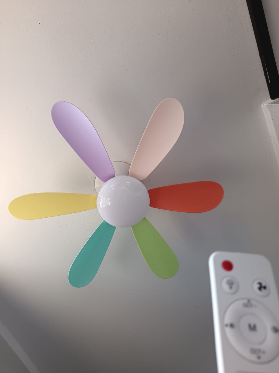 Ventilador De Techo De 6 Aspas Tipo Flor Con Luz Led