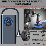 Inflador De LLantas PreMium Recargable + Regalo Holder Top Para celulares