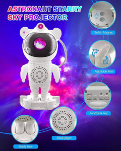 Astronauta Proyector con parlante Bluetooth + mini lámpara de regalo